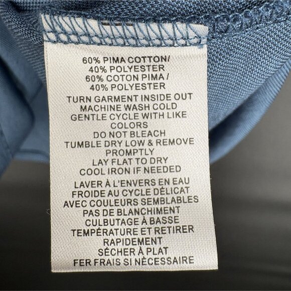 Robert Barakett Men's Casey Johnny Collar Polo XL Blue Pima Cotton Blend Golf - Picture 5 of 9